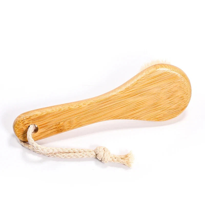 Natural Facial Cleansing Brush | Soft Bamboo Horse Hair Face Brush
