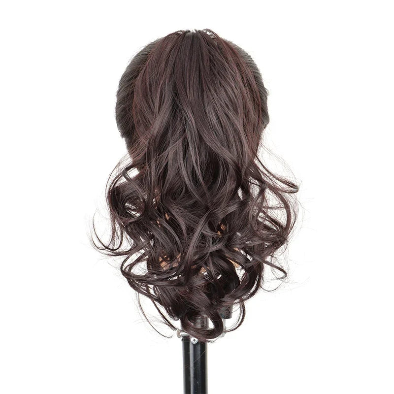 10Inch Short Wavy Curly Ponytail Hair Extension | Clip-in Claw Clip Hairpiece for Women