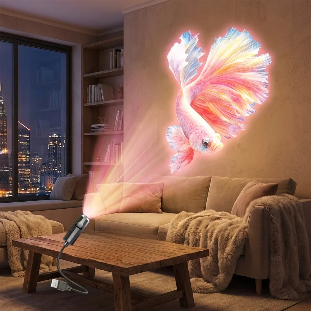 Ocean USB Projector Night Light | 8 Replaceable Lamp Sheets for Ambient Home Ceiling Lighting