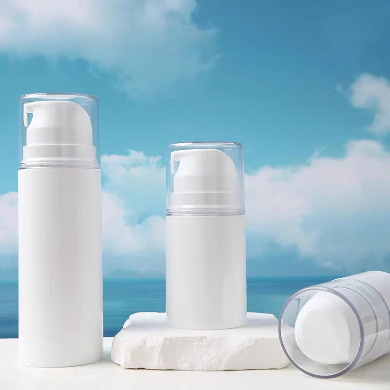Portable Travel Airless Pump Jar | Leak Proof Refillable Cosmetic Bottle