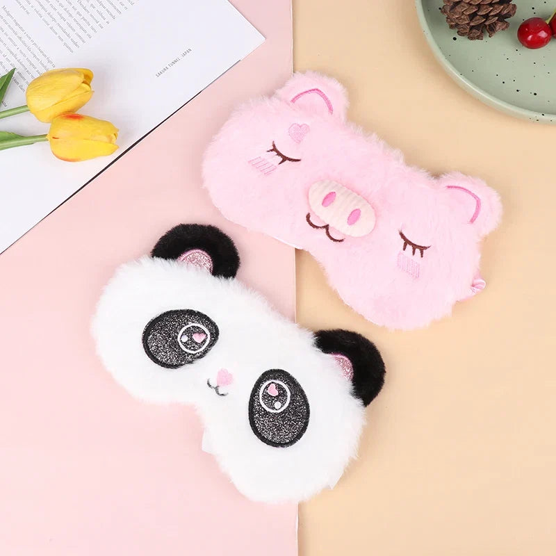 Plush Cat Eye Mask for Sleep | Soft Travel Blindfold