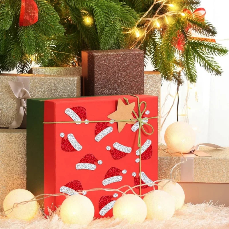 Christmas Hat Stickers | 500pcs Laser Gift Packaging Labels
