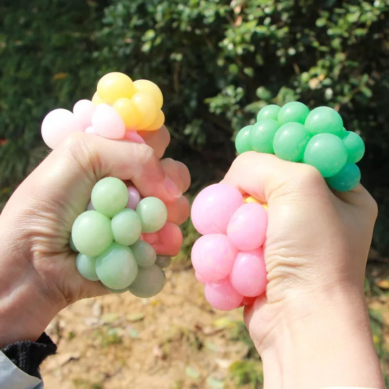 6CM Hand Squeezed Tri Color Stress Ball | Slow Rebound TPR Sensory Toy