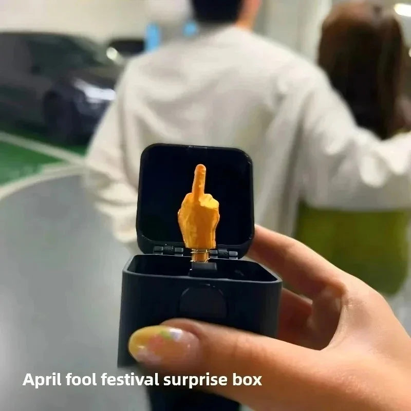 Funny Middle Finger Box Toy | Novelty Desk Decor Gag Gift