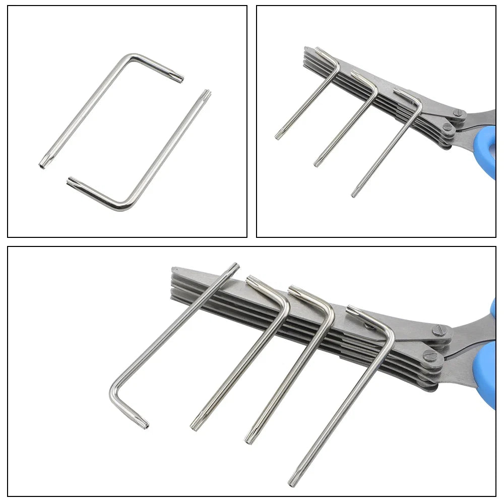 Torx Key Wrench Set L-Type Star Wrenches | Nickel Plated Security Tool Set