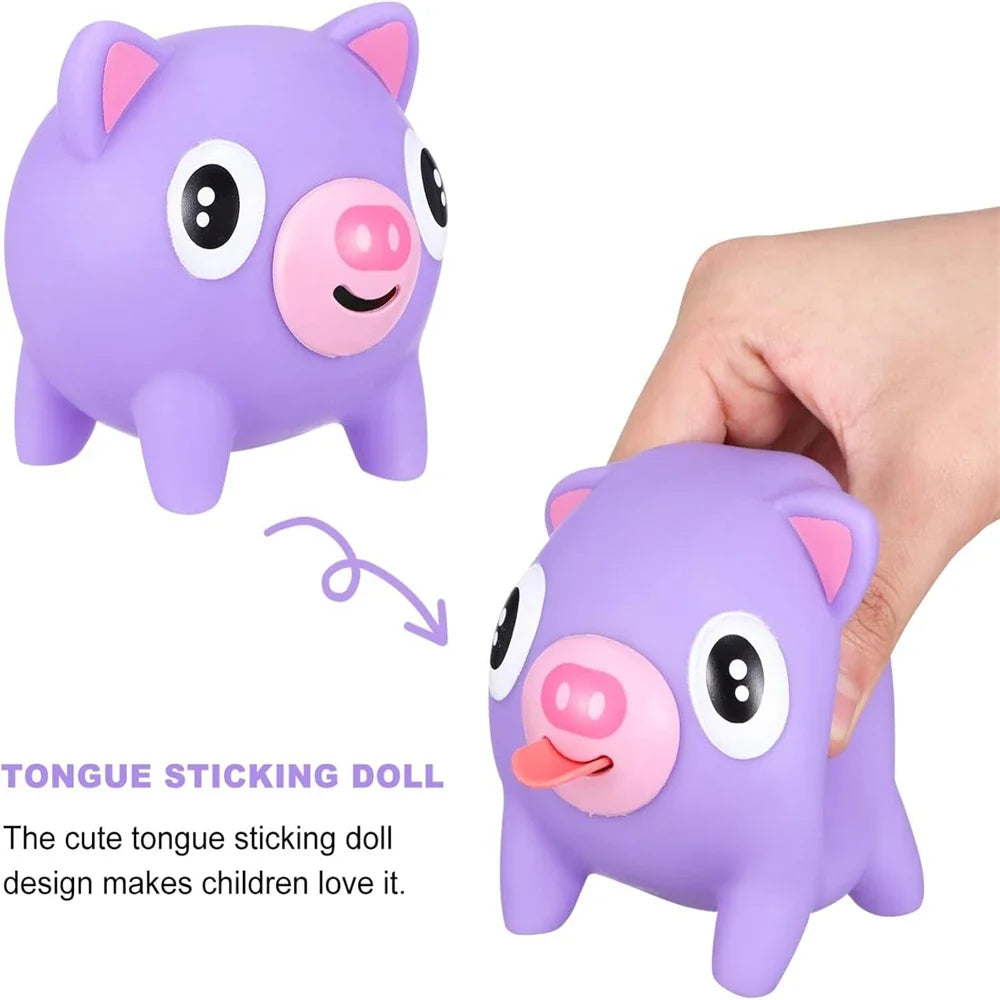 Screaming Pigs Squeeze Animal Ball | Squeaky Stress Relief Toy