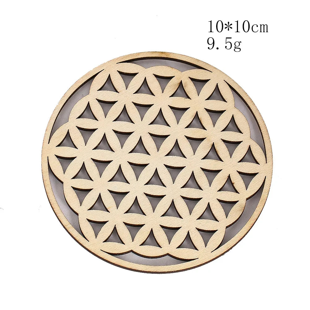 Wooden Sacred Geometry Wall Hanging | Rustic Yoga Meditation Decor