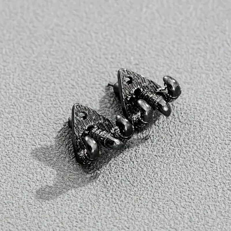 Gothic Black Claw Stud Earrings | Geometric Punk Jewelry for Women