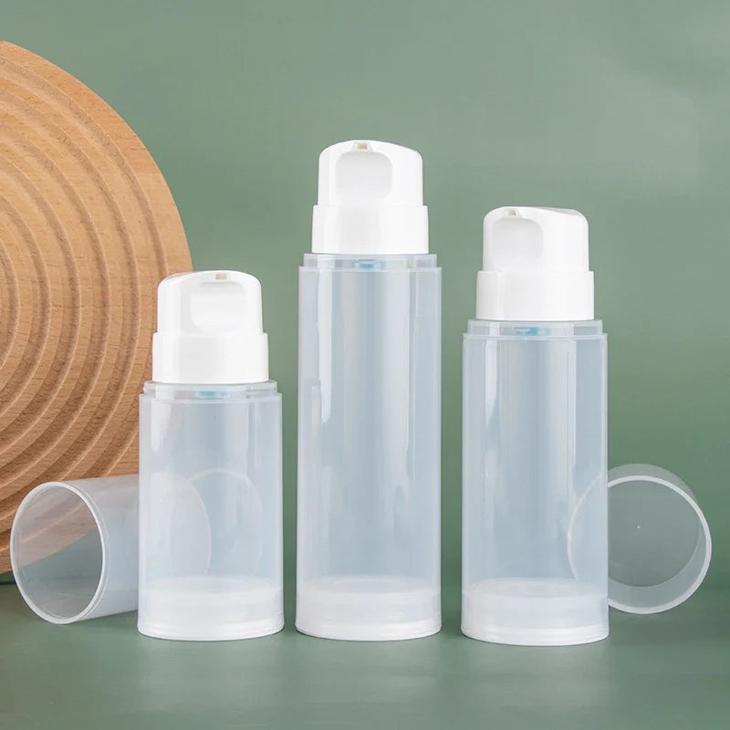 Travel Airless Pump Bottle Set | Leakproof Refillable Lotion Spray Bottles for Travel