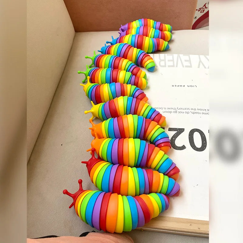 Colorful 3D Slug Fidget Toy | Articulated Sensory Stress Relief for All Ages