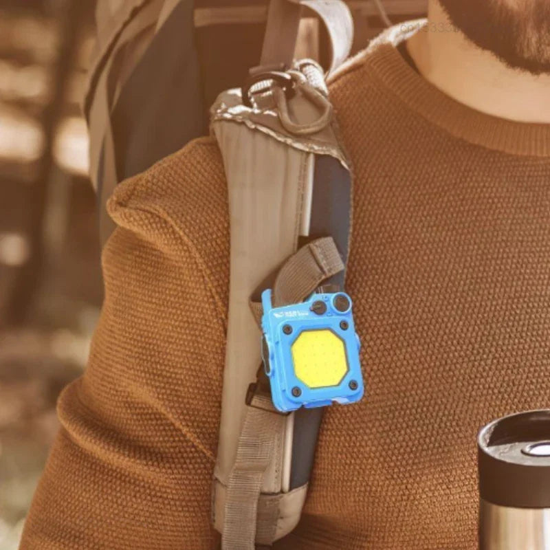 SMILING SHARK Flashlight Magnetic Clip Running Light | Rechargeable Outdoor Camping Lantern
