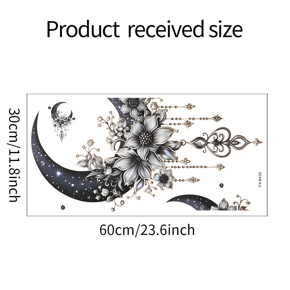 Moon Flower Vinyl Wall Sticker | Girl Room Decoration