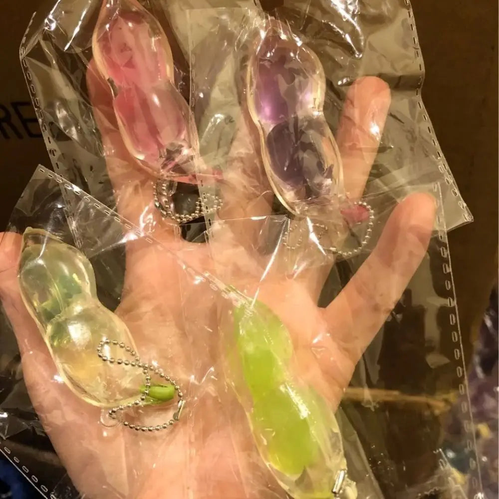 Squeeze Bean Fidget Toy | Cute Stress Relief Keychain