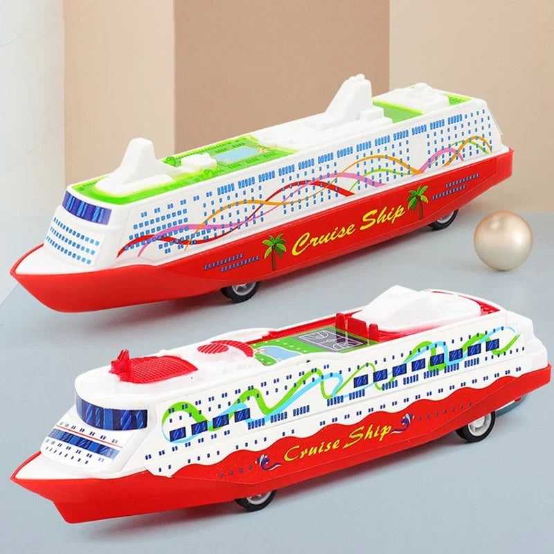 1PC Cruise Boat Ship Model | Pull Back Sliding Steamship Gliding Toy Gift