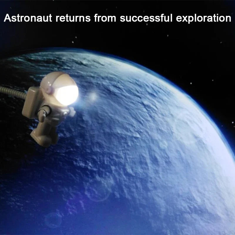 Astronaut LED Desk Lamp | Flexible USB Night Light for Reading and Work
