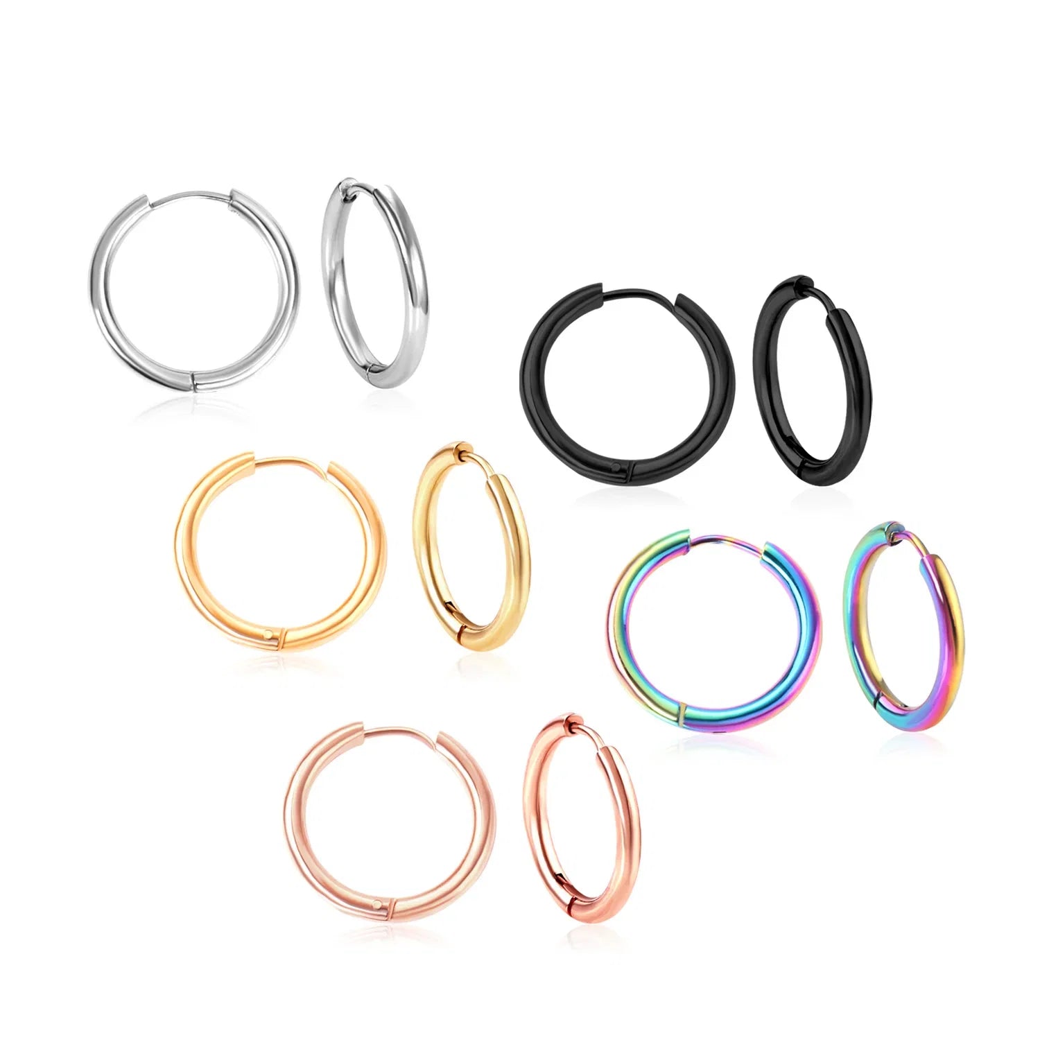 LUXUSTEEL Simple Hoop Earrings | Anti-Allergy Stainless Steel for Women