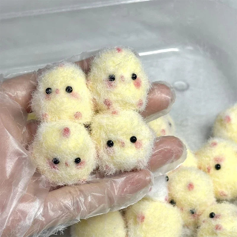 2pcs Miniature Slow Rebound Relief Squeeze Toys | Sticky TPR Mini Chick Stress Relief Fidget Toy