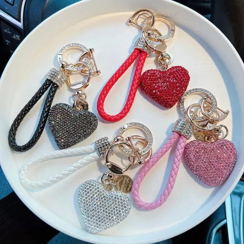 Leather Love Key Chain | Heart-Shaped Car Bag Pendant