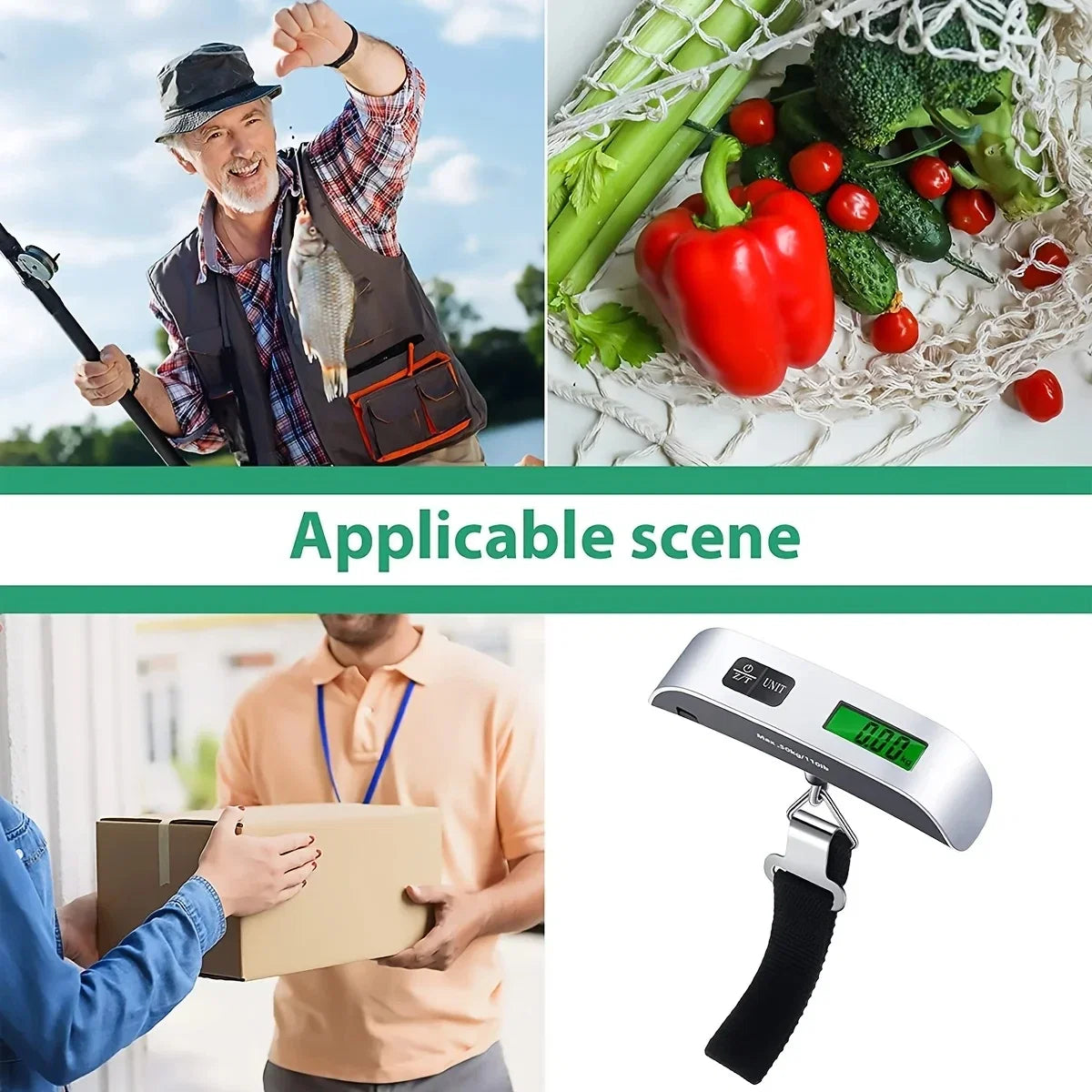 Portable Hanging Luggage Scale | Digital Travel Scale 110lb/50kg