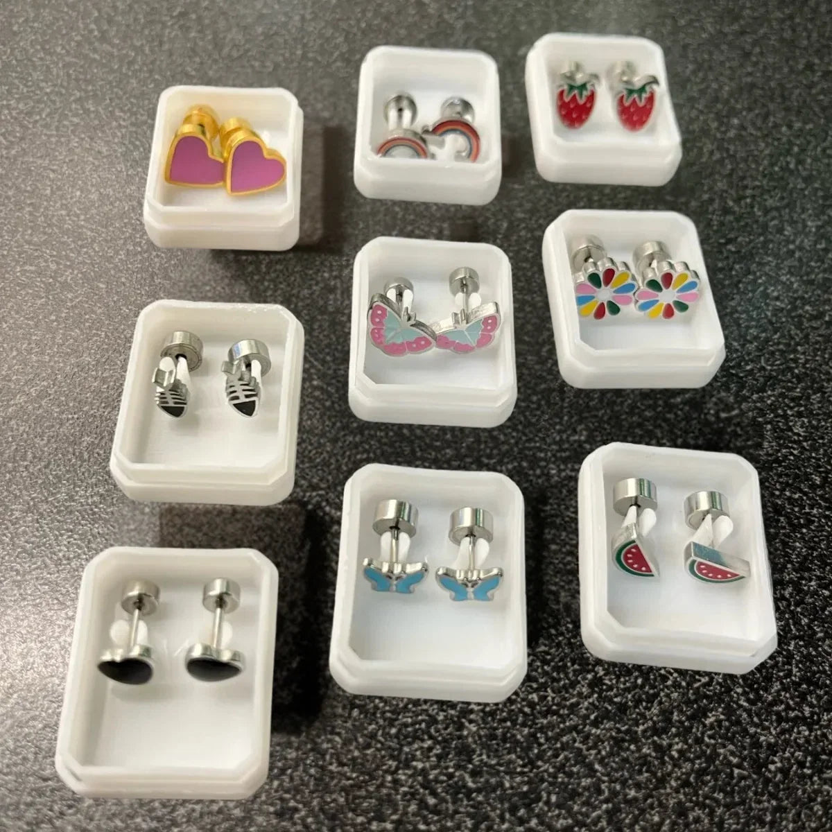 Cute Acrylic Animal Stud Earrings | Surgical Steel Hypoallergenic Earrings for Women and Girls