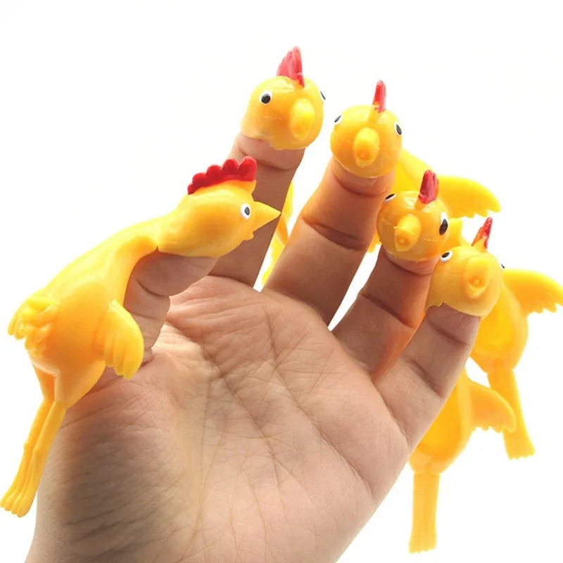 Catapult Chicken Toy | Flying Rubber Finger Prank Gag Gift