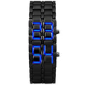 Men's Digital Lava LED Watch | Full Metal Sport Watch with Red Blue Display
