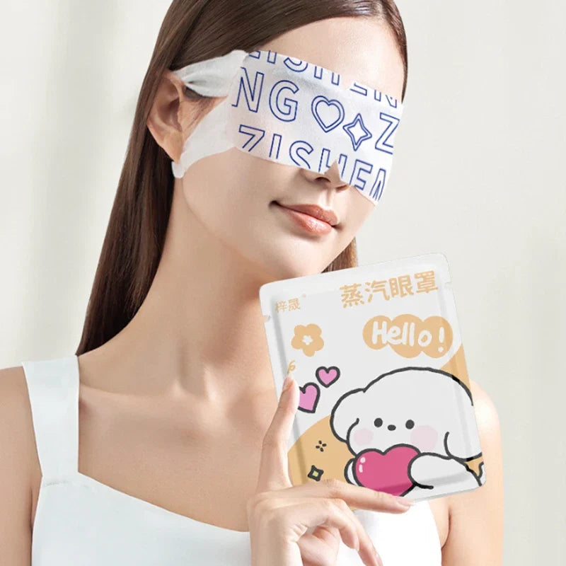 10Pcs Disposable Self-Heating Steam Eye Mask | Cartoon Sleep Aid & Eye Relaxation