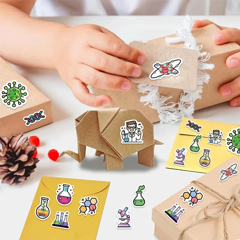 500PCS Chemistry Biology Experiment Decals | Waterproof Vinyl Science Stickers for Lab