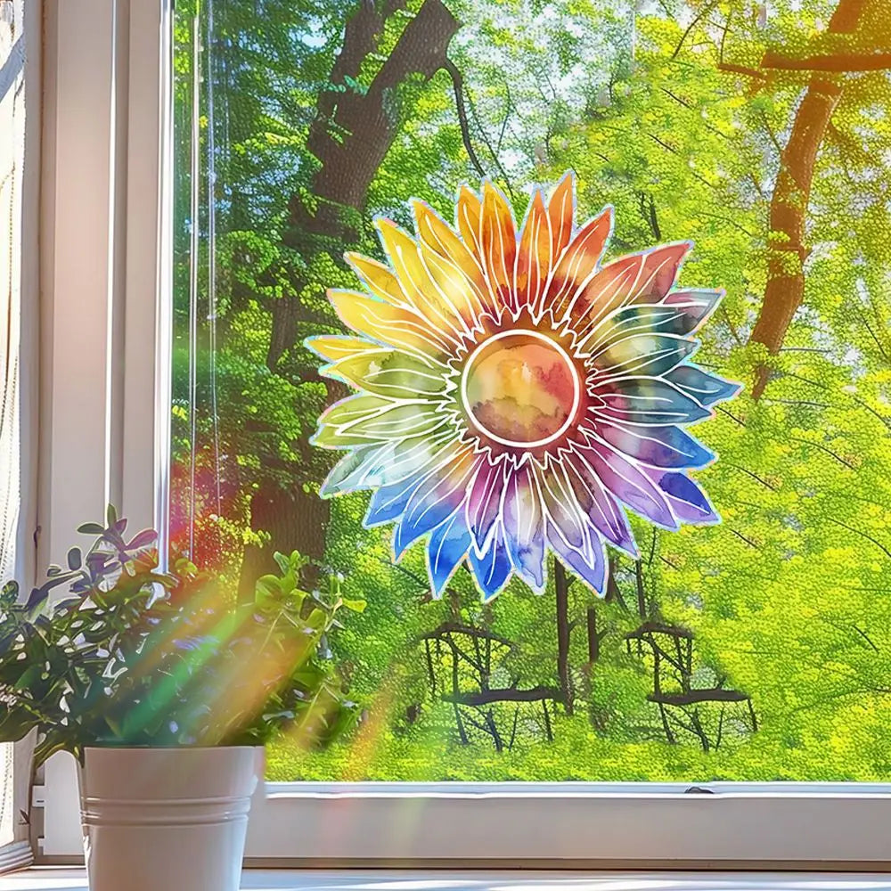 Sunflower Window Decals | Rainbow Maker Self-Adhesive Wall Stickers