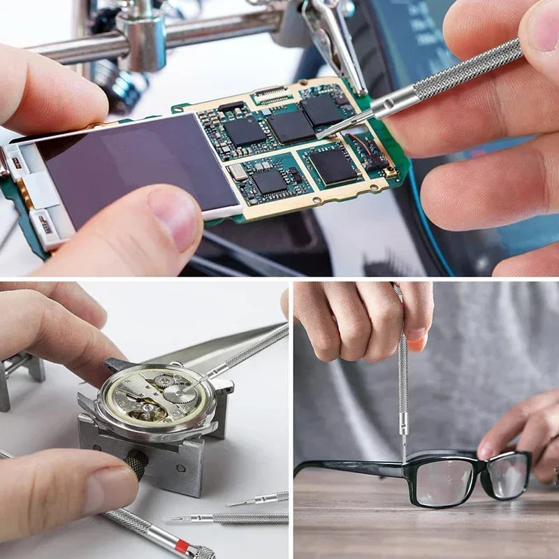 0.8-1.6mm Steel Screwdriver Set for Watch Repair | Portable Watch Band Removal Tool with Mini Link Pins