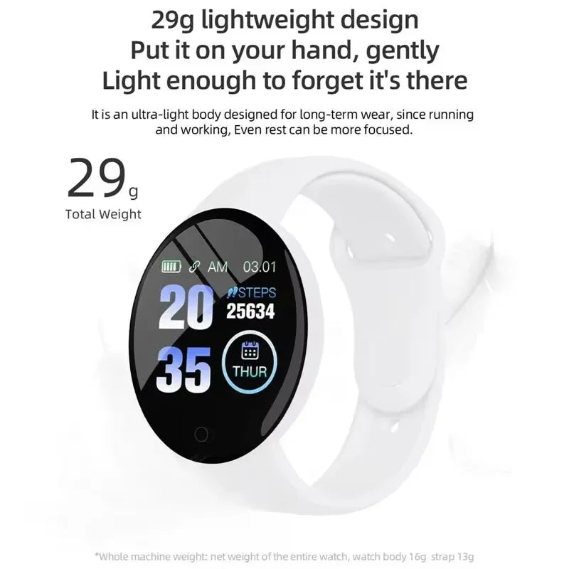 D18 Smartwatch | Kids Fitness Tracker with Color Screen and Call Reminder