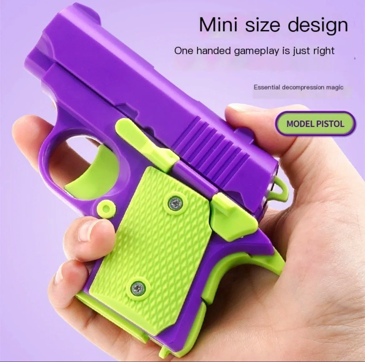 Stress Relief Pistol Toy | Mini Manual Burst Fidget Gun
