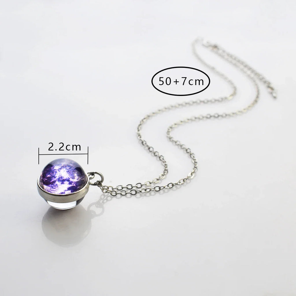 Solar System Galaxy Pendant Necklace | Unisex Astronomy Jewelry Gift