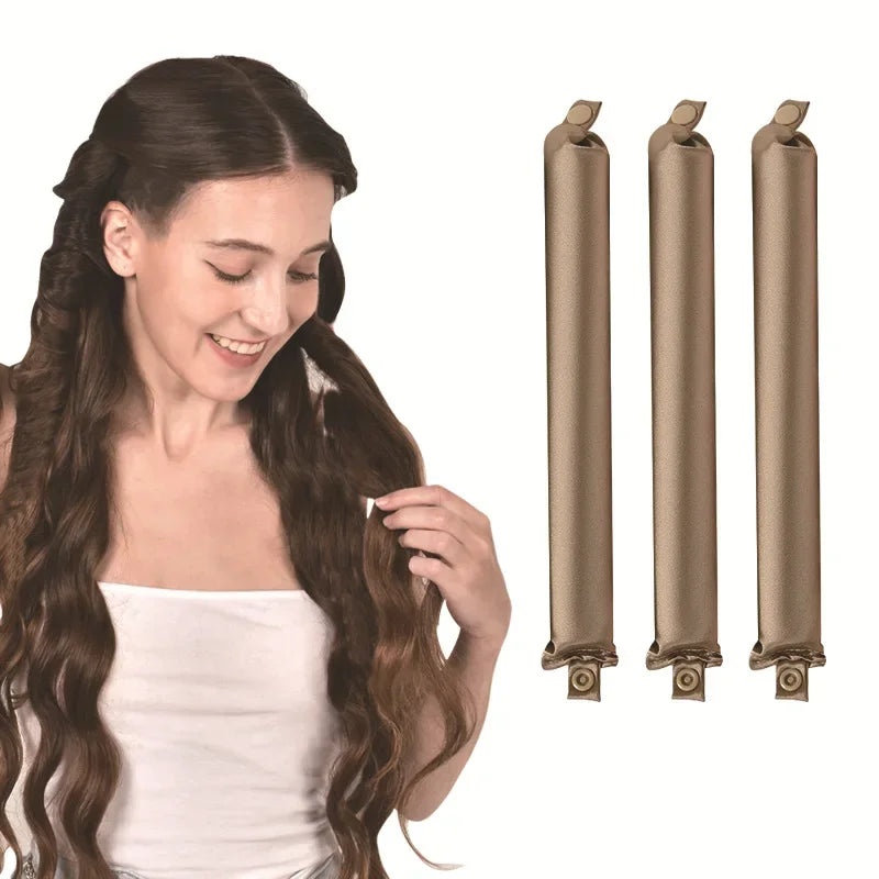 Satin Heatless Hair Curlers | Overnight Flexi Rods for Soft, No-Heat Curls