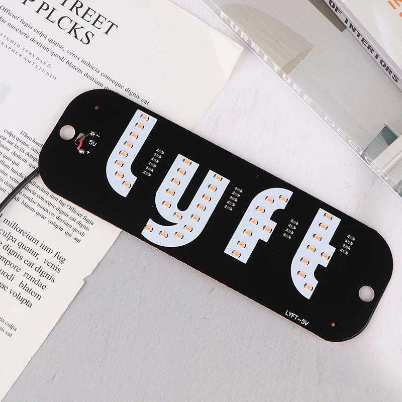 LED Taxi Signal Light for Lyft Logo | USB Cab Panel Indicator with Suction Cups