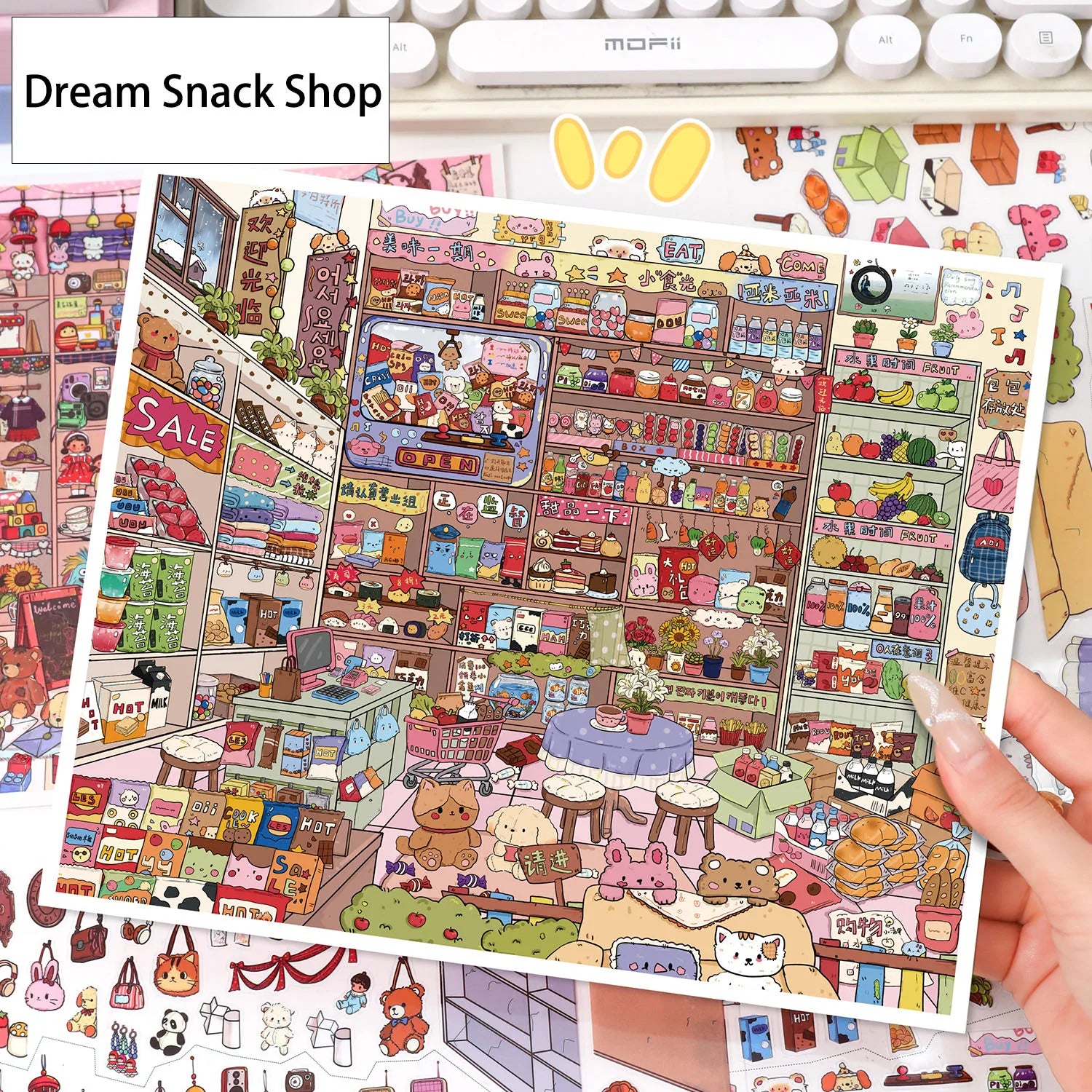 Vintage Grocery Store Stickers | 3D Miniature Collage Decals for DIY Crafts
