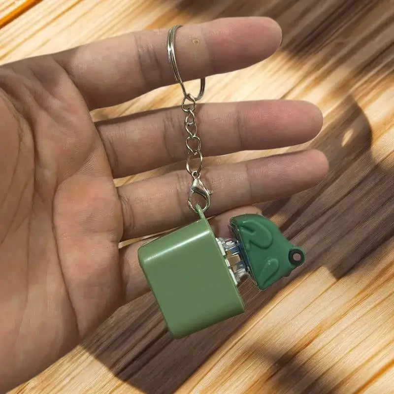 Funny Croaking Frog Keychain | Rechargeable Fidget Clicker with LED Light