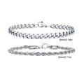 Men's Stainless Steel Chain Bracelets Set | 2pcs Silver Gold Black Twist Rope & Cuban Link