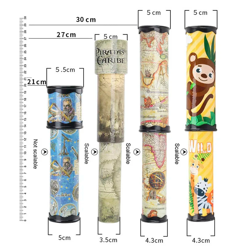 Scalable Kaleidoscope Toy | 30cm Magic Rotating Educational Toy for Kids