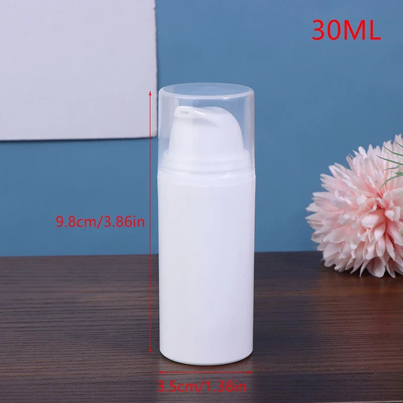 15ml 30ml 50ml Airless Pump Bottles | Refillable White Plastic Lotion Dispenser