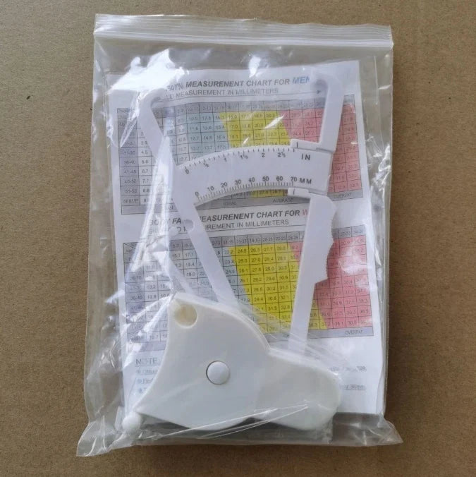 Body fat Caliper and Waist Tape Set | Portable Fitness Measuring Tool