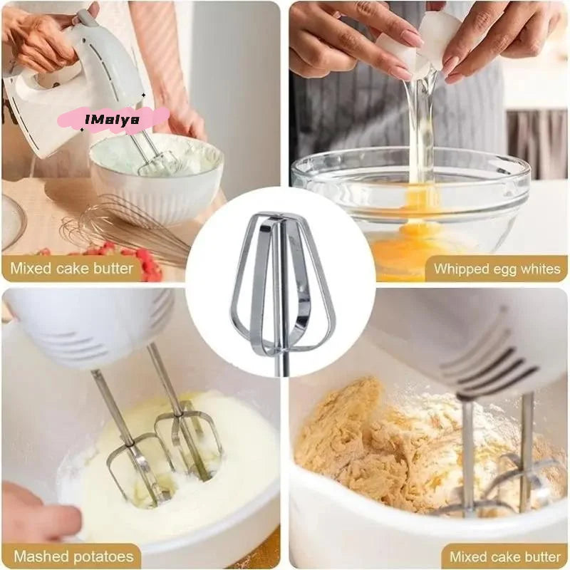 Stainless Steel Egg Beater Set | Handheld Mixing Hooks for Electric Mixer