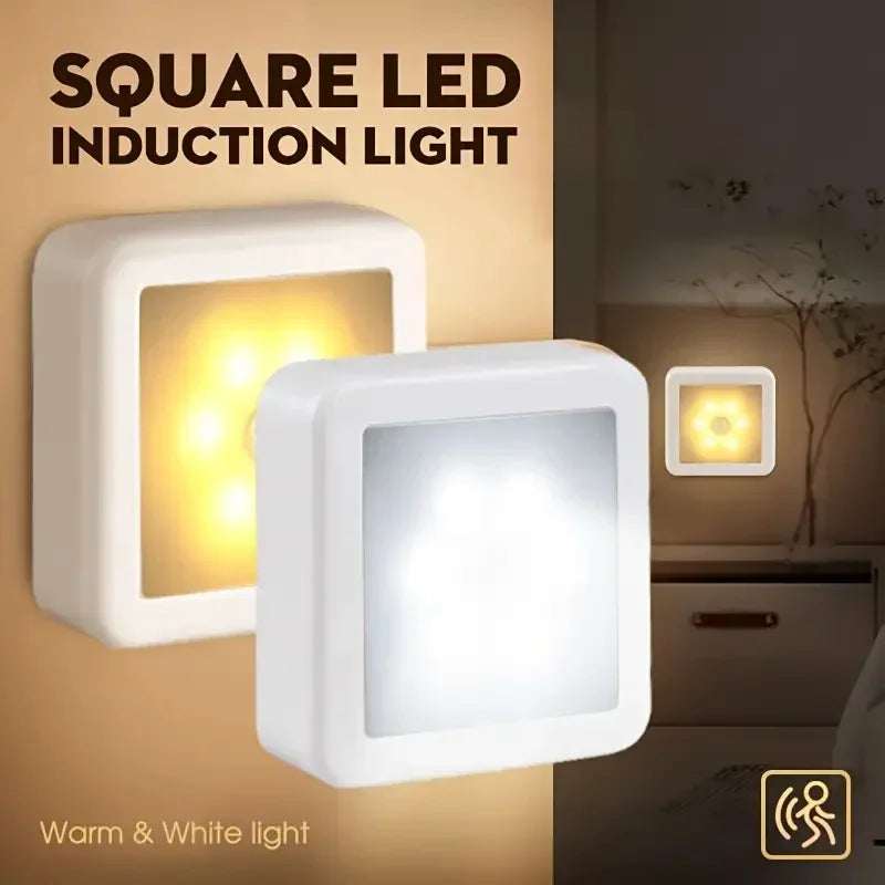 6LED Motion Sensor Night Light | Wireless Battery Operated Puck Lamp for Closet, Stair, Hallway