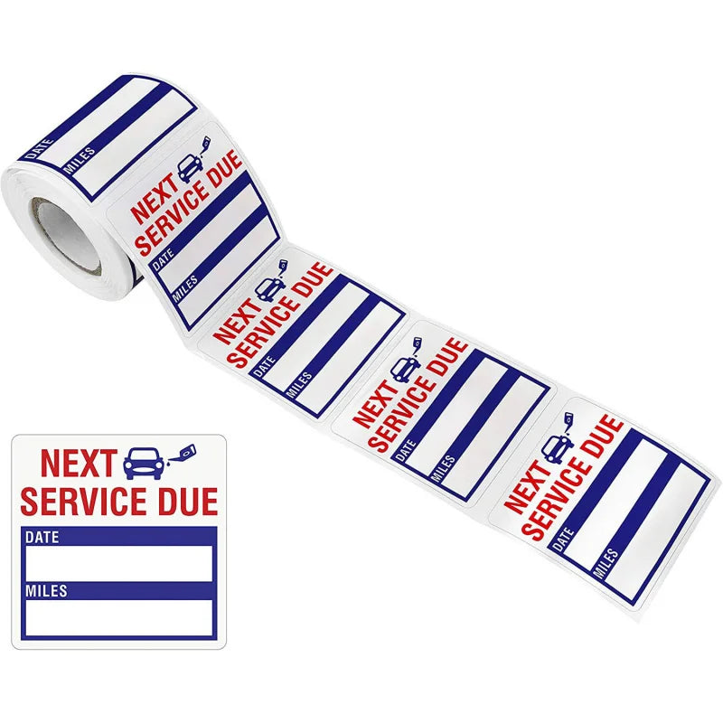 150pcs Car Oil Change Reminder Stickers | Maintenance Service Due Labels for Auto Shops