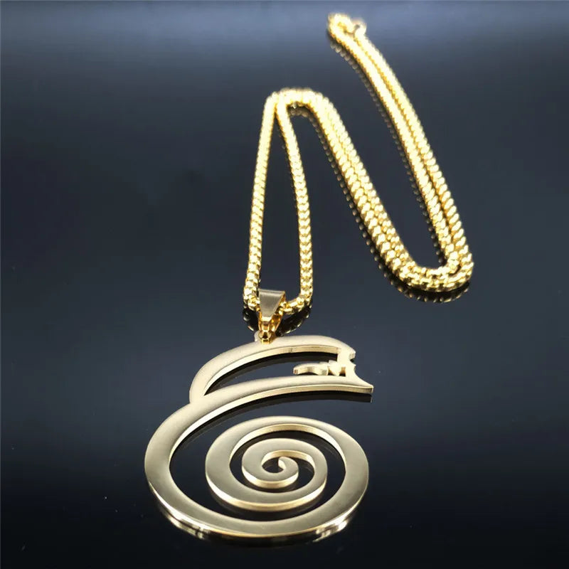Dai Ko Myo Stainless Steel Pendant Necklace | Gold Color Master Reiki Symbol Jewelry
