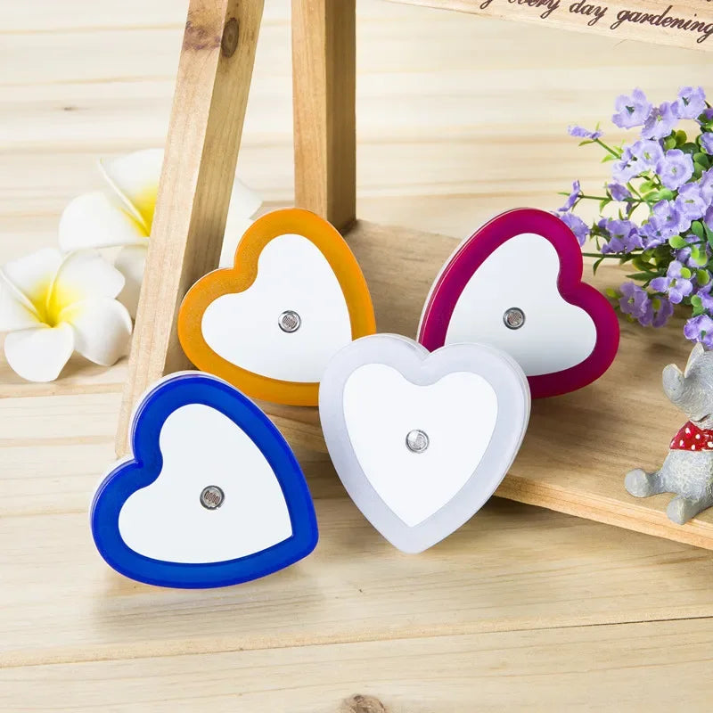 Heart-shaped LED Night Light | Auto Sensor Plug-in Night Lamp for Bedroom