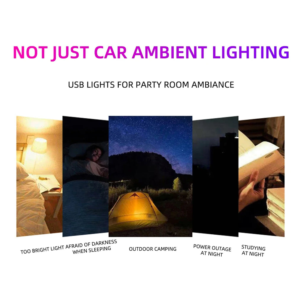 Mini USB LED Car Atmosphere Light | Colorful Decorative Emergency Lamp