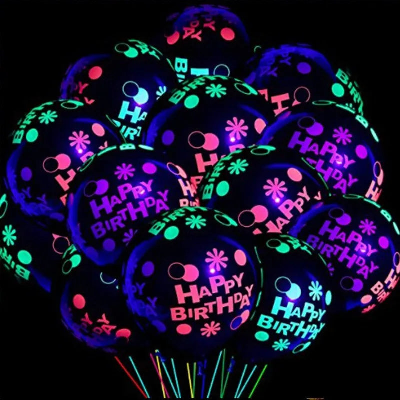 Glow Party Balloons 12 Inch Neon Latex Party Decor | 10 Pack