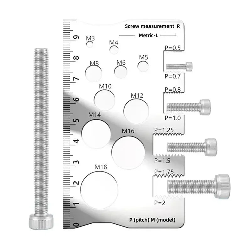 Screw Thread Pitch Gauge | Stainless Steel Measuring Tool for Bolt Nut Metric Threads