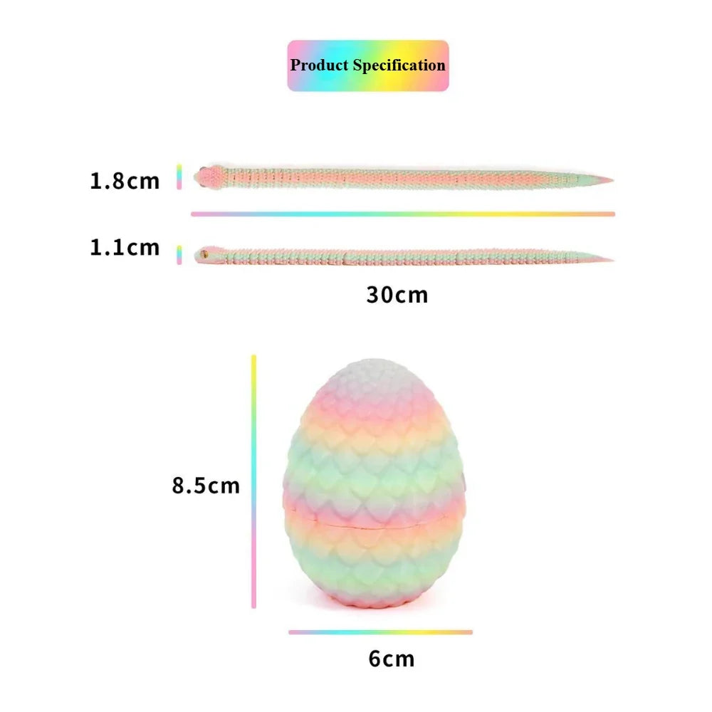 Articulated 3D Printed Snake with Egg | Desktop Decor Fidget Toy